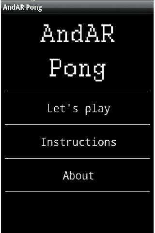 AndAR Pong Android Arcade & Action