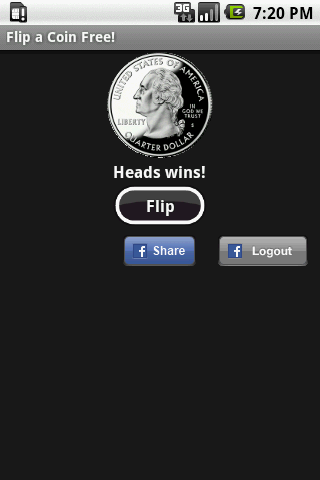 Flip a Coin Free! Facebook Ed. Android Casual