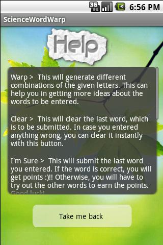 Word Warp Science Android Brain & Puzzle