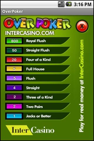 Over Poker Android Cards & Casino