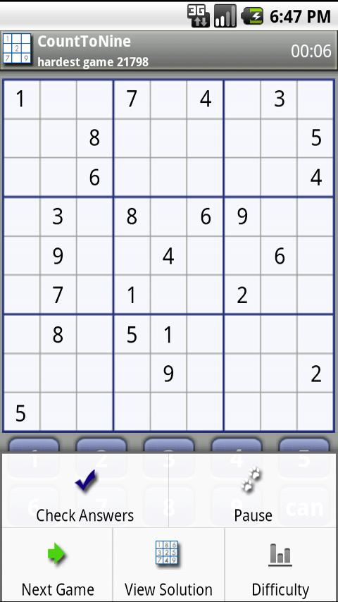 CountToNine Sudoku Android Brain & Puzzle