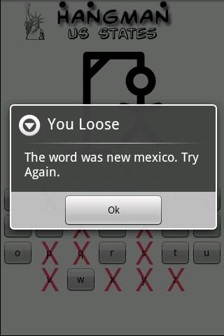 Hangman US State Android Brain & Puzzle
