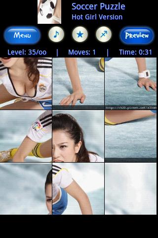 Hot Girl and Soccer Puzzle Android Brain & Puzzle
