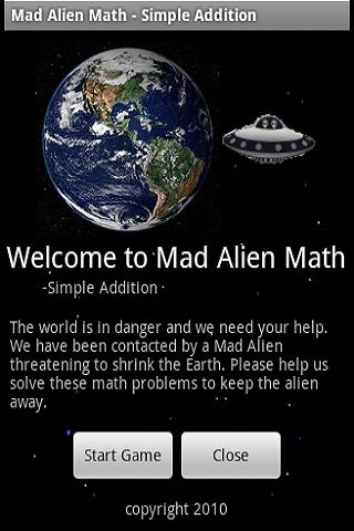 Mad Alien Math -SimpleAddition Android Brain & Puzzle