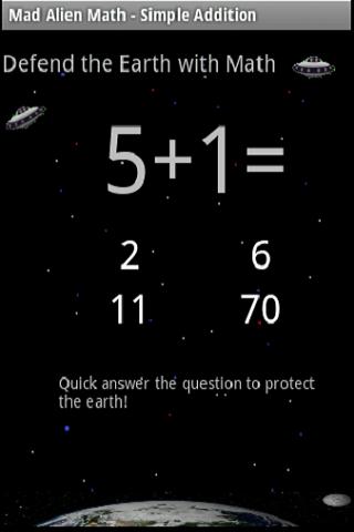 Mad Alien Math -SimpleAddition Android Brain & Puzzle