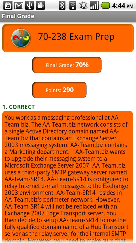 MCITP 70-238 Practice Exam Android Brain & Puzzle