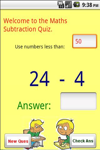 Maths  Subtraction Quiz