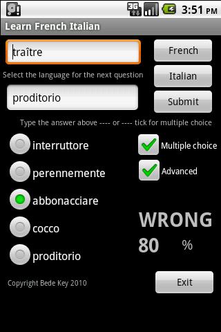 Learn French Italian Android Brain & Puzzle
