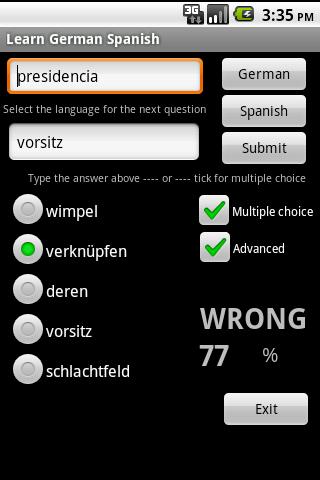Learn German Spanish Android Brain & Puzzle
