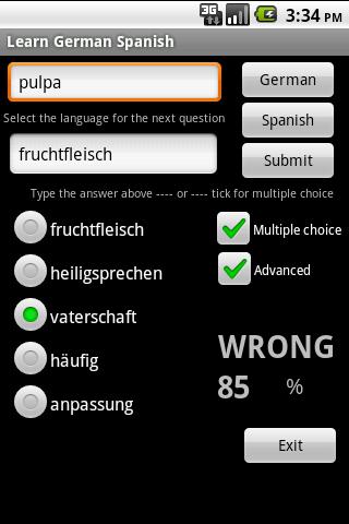 Learn German Spanish Android Brain & Puzzle