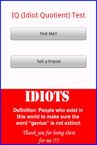 IQ Idiot Quotient Test