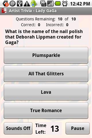 Lady GaGa Trivia Android Brain & Puzzle