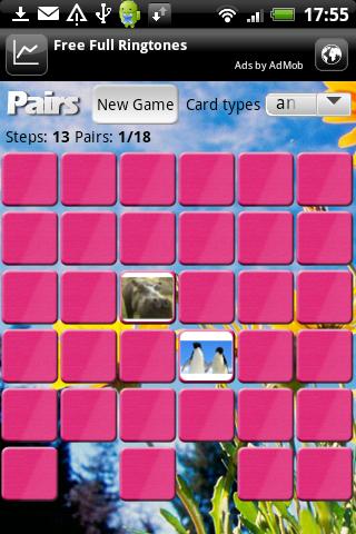 Pairs memory game