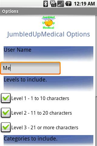 Jumbled Up Medical Words Android Brain & Puzzle