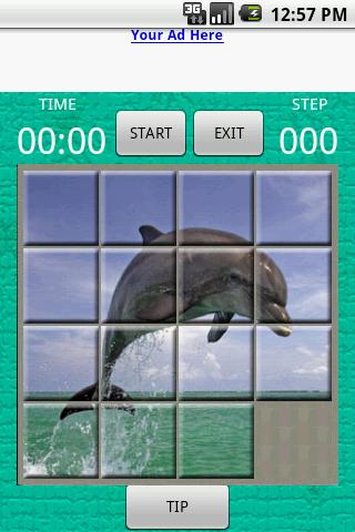 15 square puzzle: Dolphin Android Brain & Puzzle
