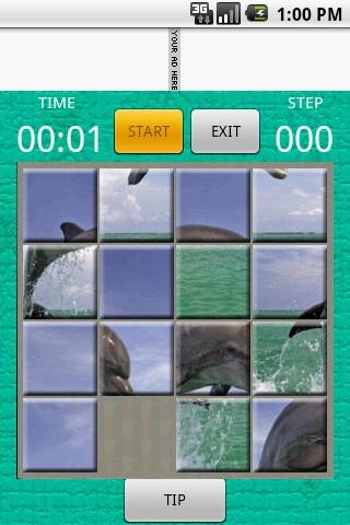 15 square puzzle: Dolphin Android Brain & Puzzle