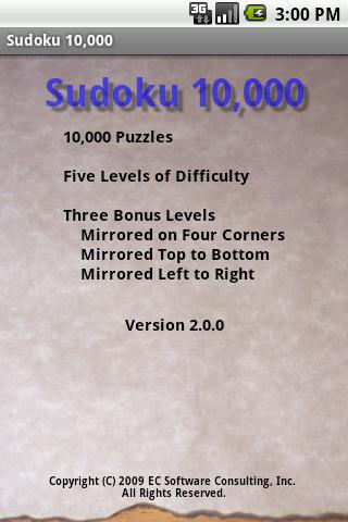 Sudoku 10,000 Android Brain & Puzzle