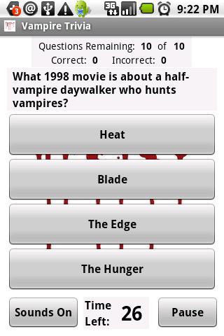 Vampire Trivia Android Brain & Puzzle