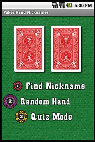 Poker Hand Nicknames Android Cards & Casino