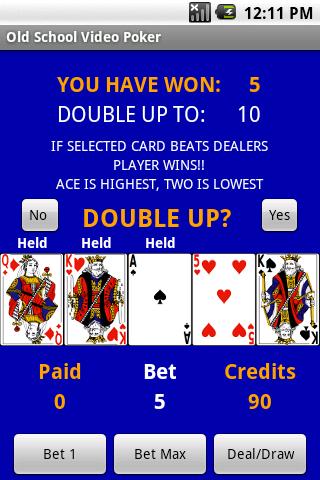 Old School Video Poker Android Cards & Casino