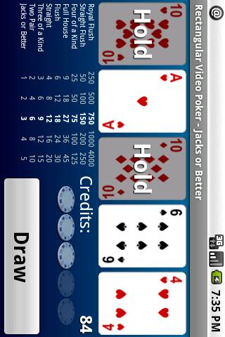 Rectangular Video Poker Android Cards & Casino