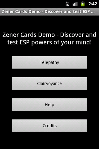 Zener Cards Demo  ESP test