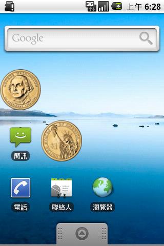USD $1 Coin Flip Widget Android Casual