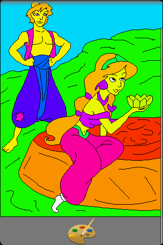 Aladdin and Jasmine Coloring