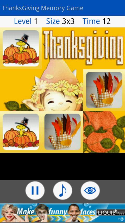 ThanksGiving Memory Game Android Casual