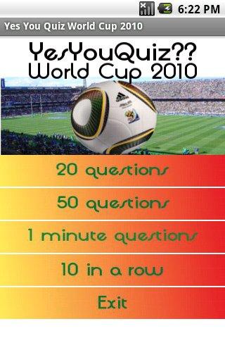 World Cup 2010 Yes You Quiz