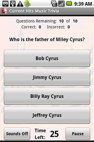 Current Hits Music Trivia Android Brain & Puzzle