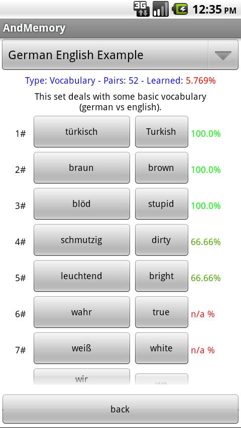 AndMemory Vocabulary Trainer Android Brain & Puzzle