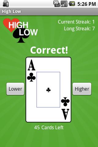 High Low Android Cards & Casino