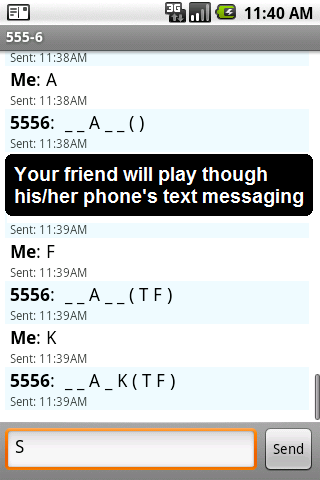 Text Message Hangman Android Casual