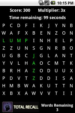 Total Recall Word Search Android Brain & Puzzle