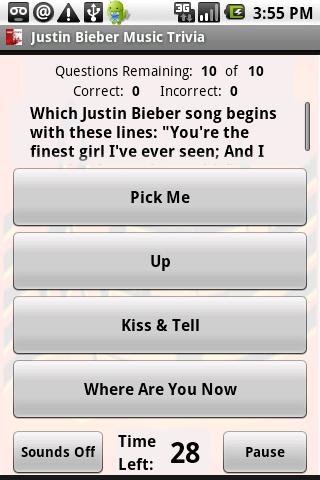 Justin Bieber Trivia Android Brain & Puzzle