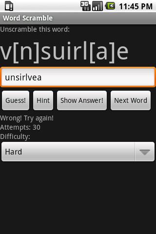 Word Scramble Android Brain & Puzzle