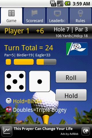 Dice Golfer (Ad Supported) Android Cards & Casino