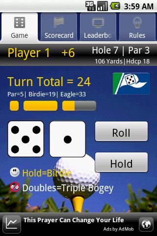 Dice Golfer (Ad Supported) Android Cards & Casino