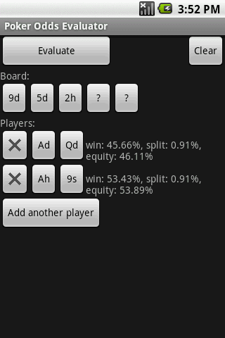 Poker Odds Evaluator Android Cards & Casino