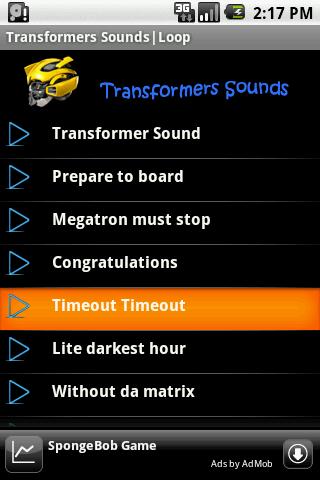 Transformers Sounds Android Casual