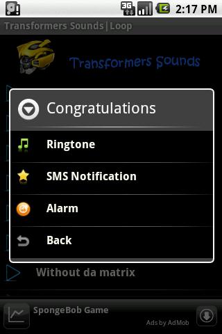 Transformers Sounds Android Casual