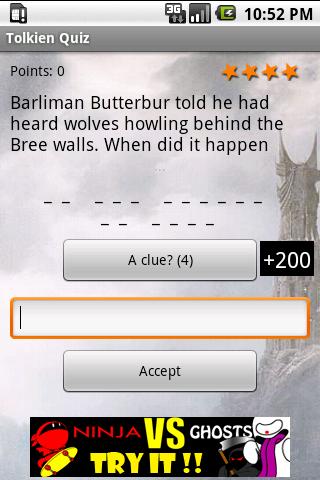 Tolkien Quiz Android Brain & Puzzle