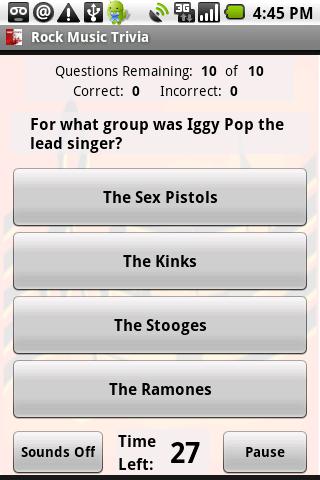 Rock Music Trivia Android Brain & Puzzle