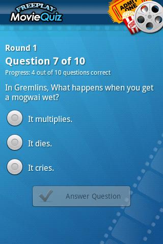 FreePlay Movie Quiz Android Brain & Puzzle